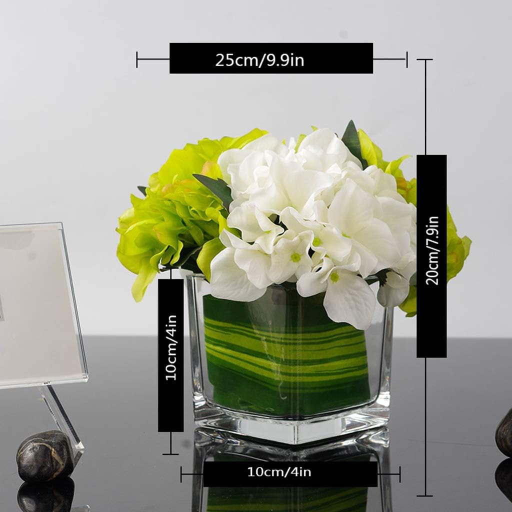 Artificial Flowers in Glass Vase Mini Potted Plant for Home Wedding Decor