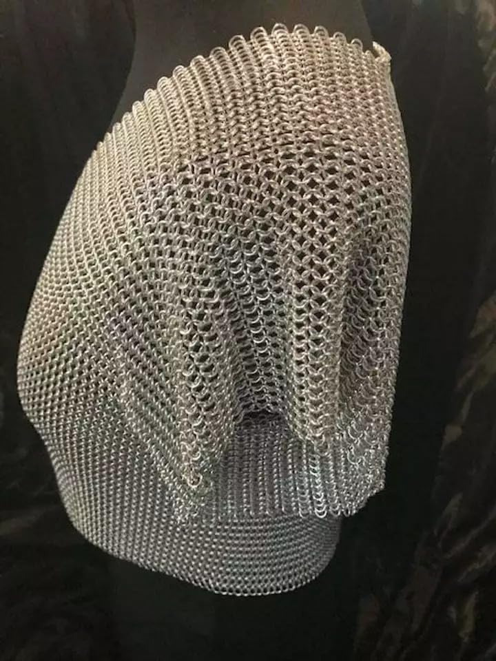 Silver Aluminum Chainmail Crop Top Medieval Role Play