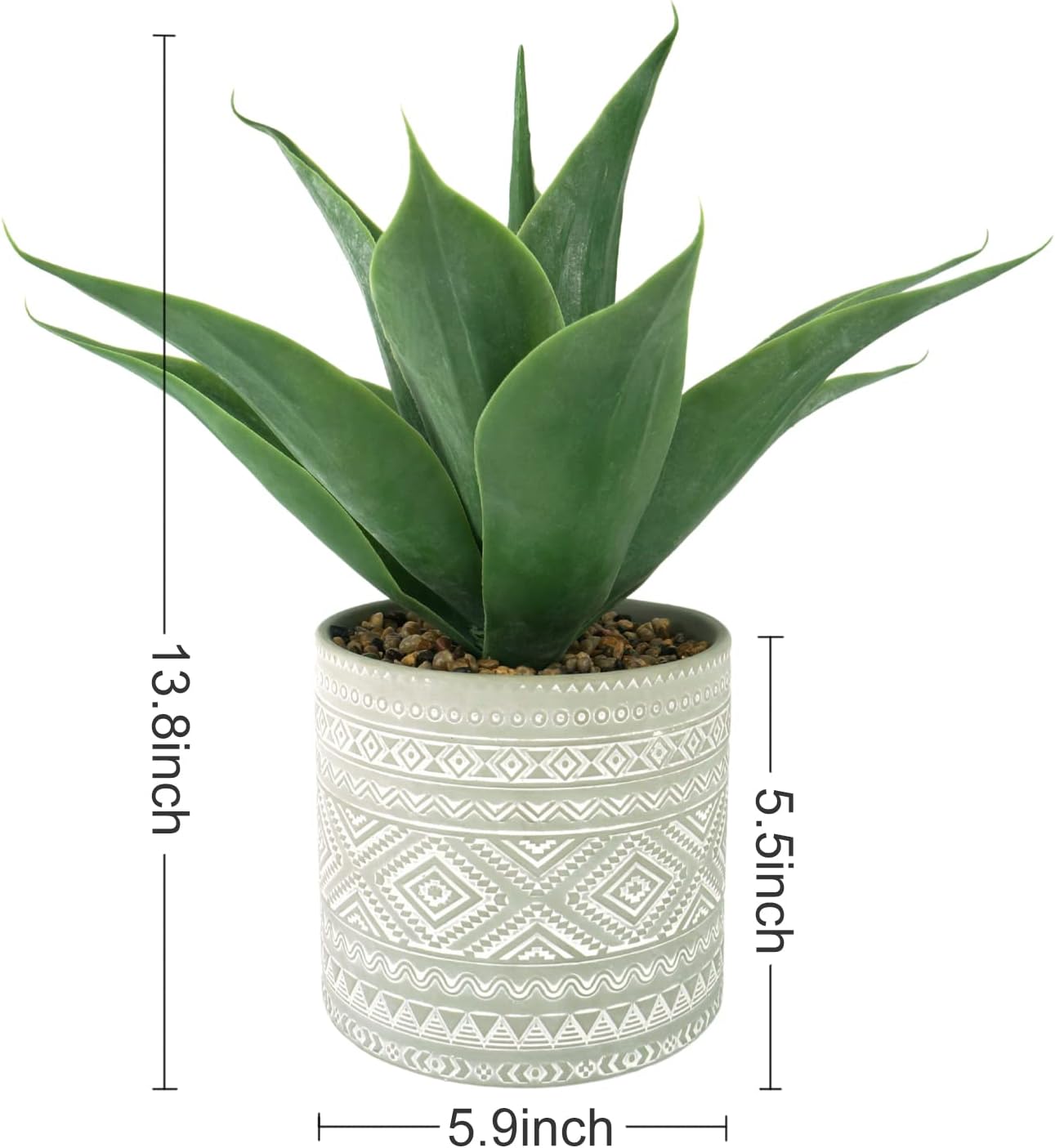 Hisow Artificial Aloe Plant 138 Inch Potted Succulent