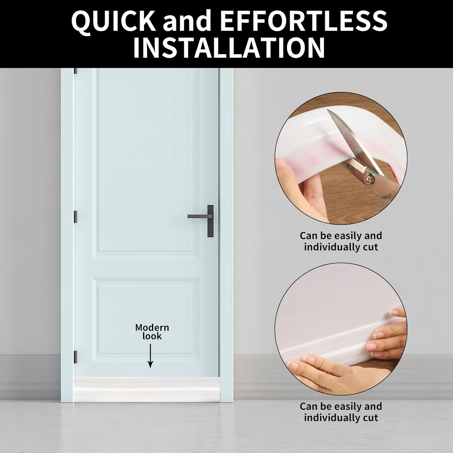 2 Pack Under Door Draft Stopper with Adhesive 78 L White