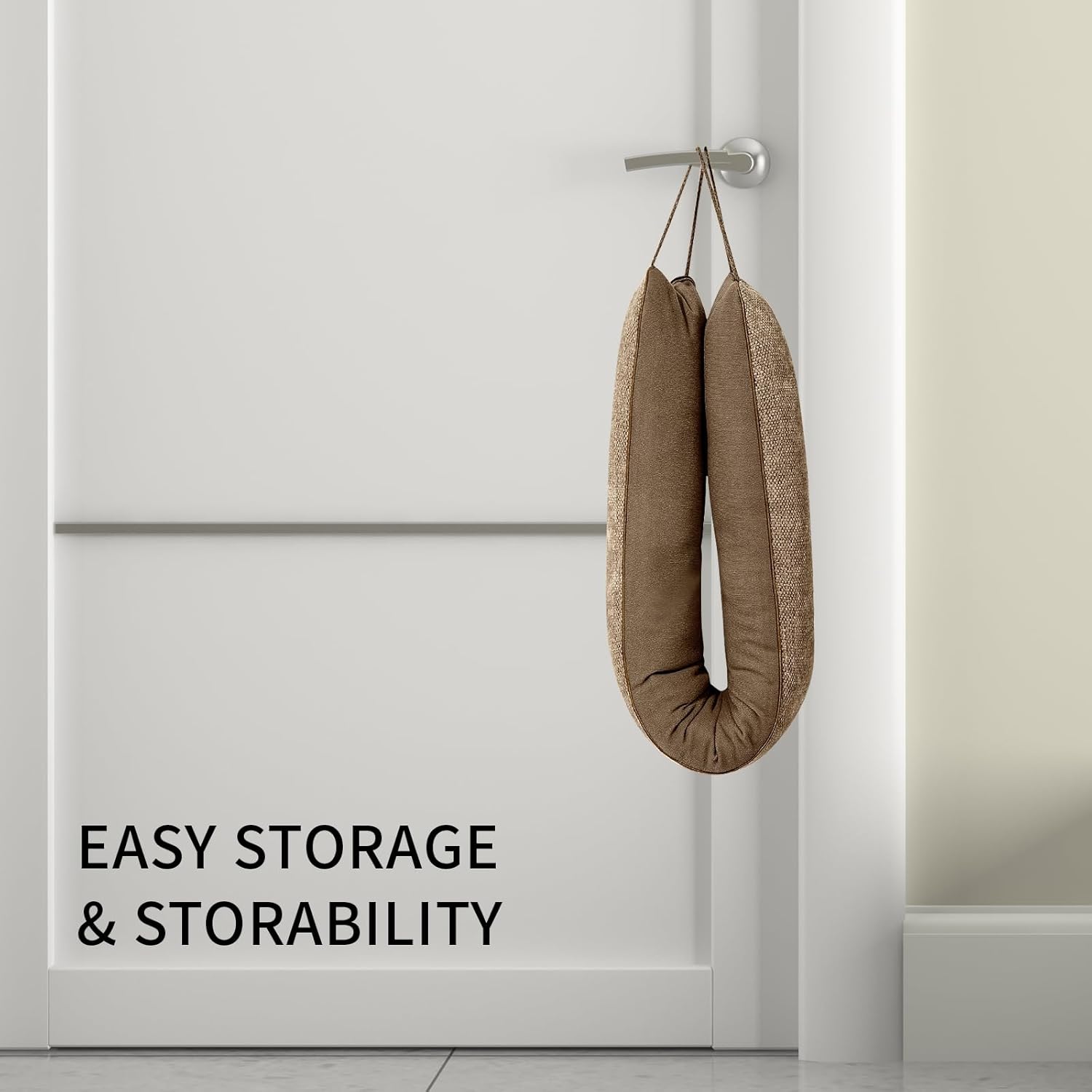 36 Inch Weighted Door Draft Stopper Heavy Under Door Noise Blocker Brown