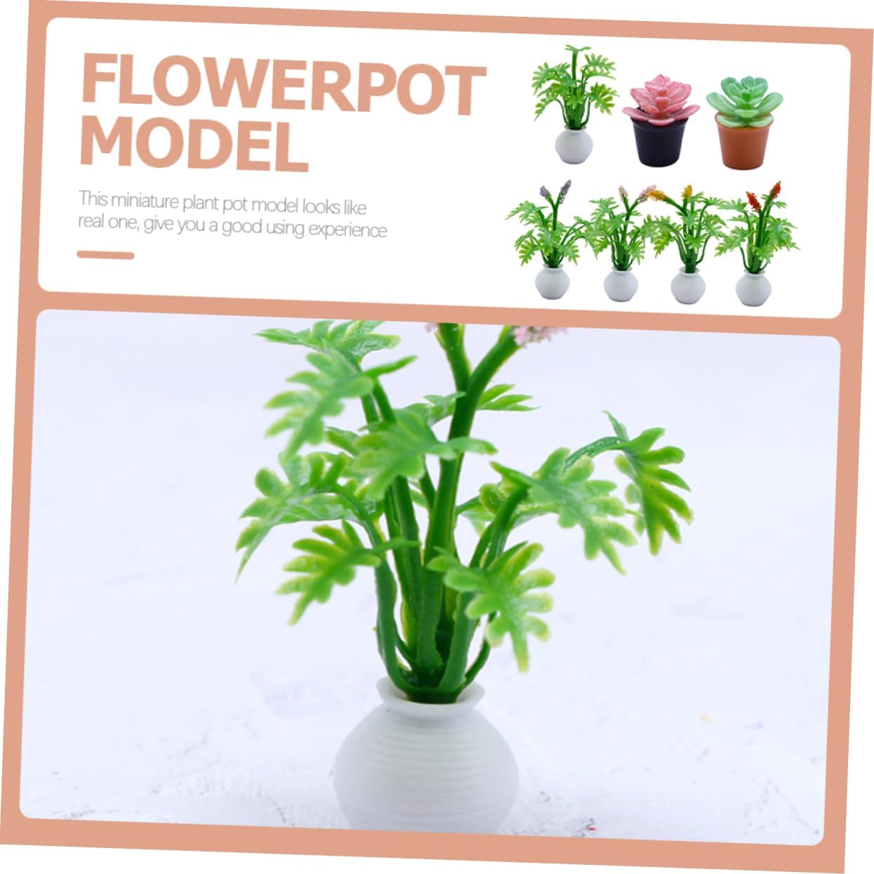 7Pcs Miniature Plants Realistic Bonsai Decor for Dollhouse and Mini Garden