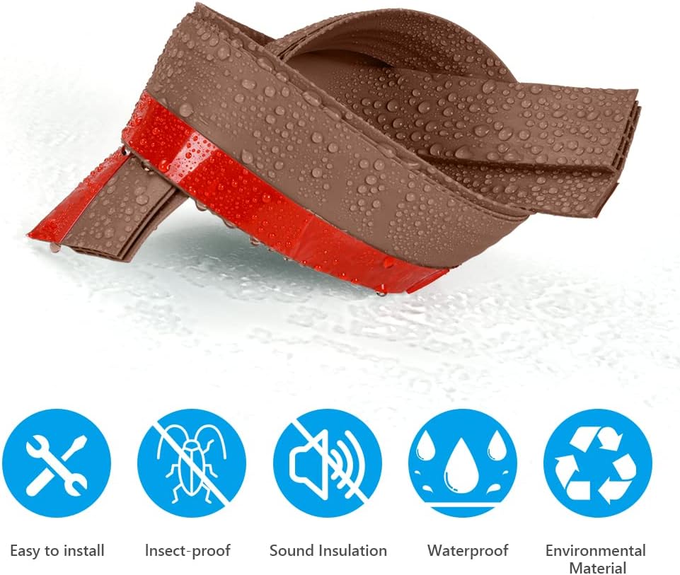 Ainiv Door Draft Stopper Under Door Seal Anti-Collision Brown