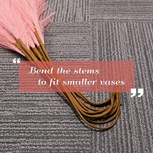 U-LIAN 12PCS Pink Faux Pampas Grass 24 Inch Decor Set