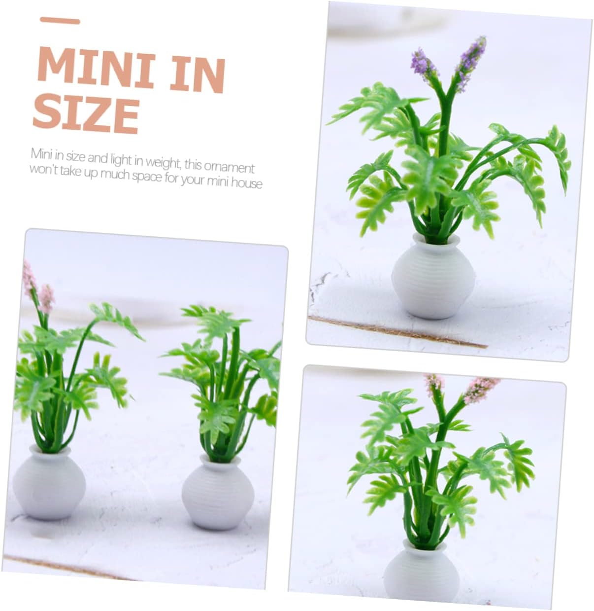 7Pcs Miniature Plants Realistic Bonsai Decor for Dollhouse and Mini Garden