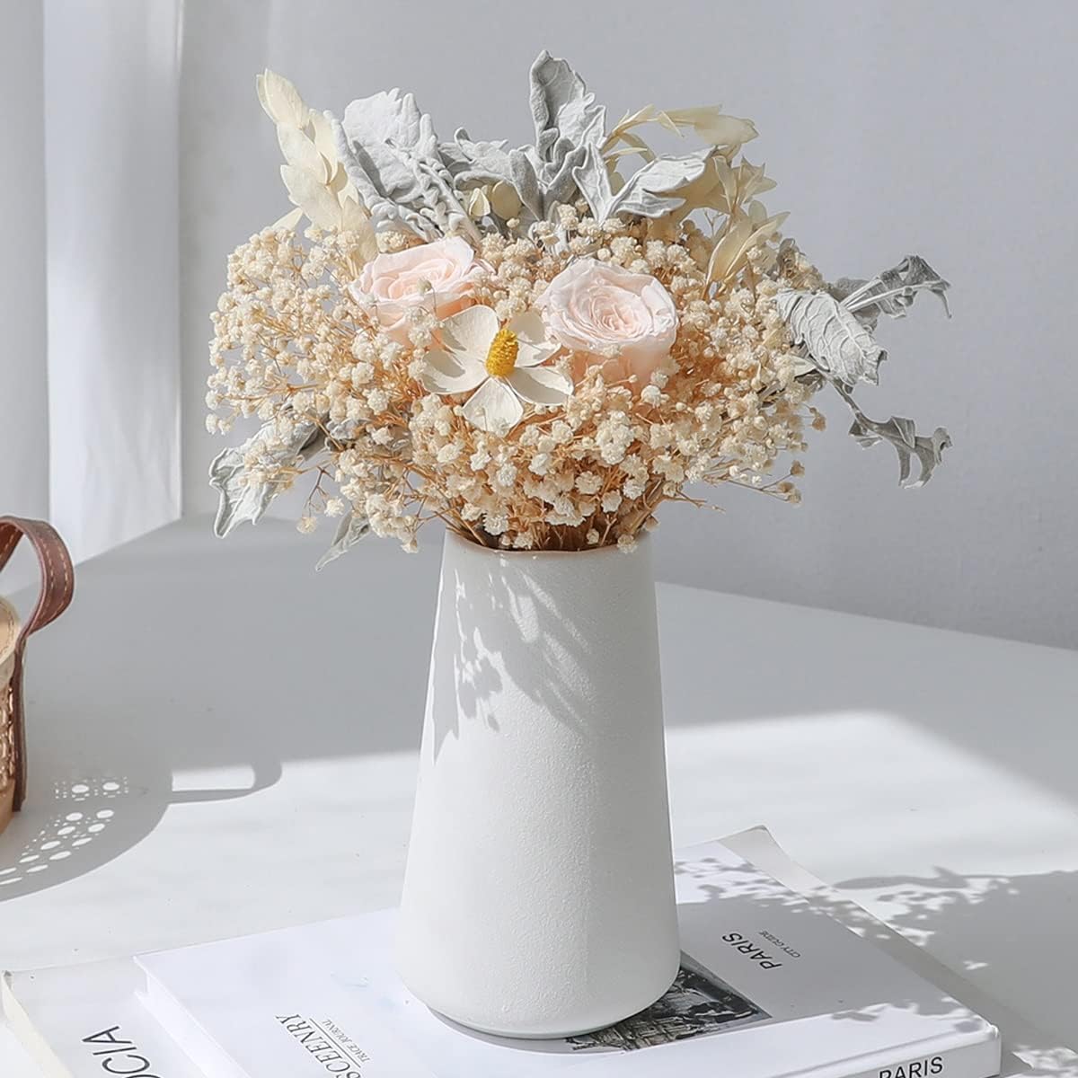 Realistic Artificial Flowers Bouquet with Vase