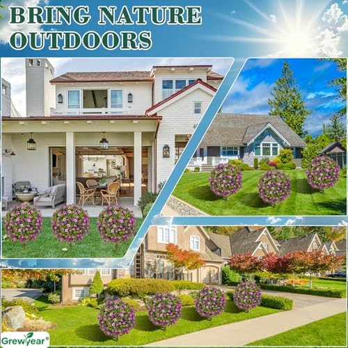 Grewyear Artificial Topiary Ball with Ground Spike Set of 2