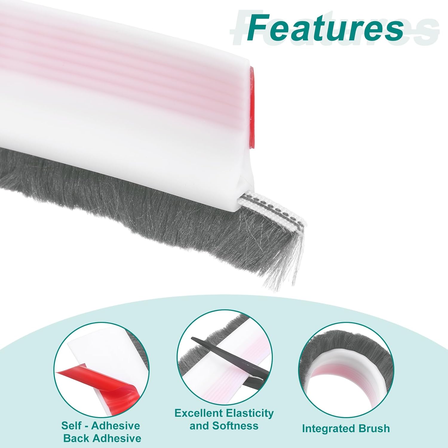 Uxcell Door Sweep Draft Stopper 40 Inch White