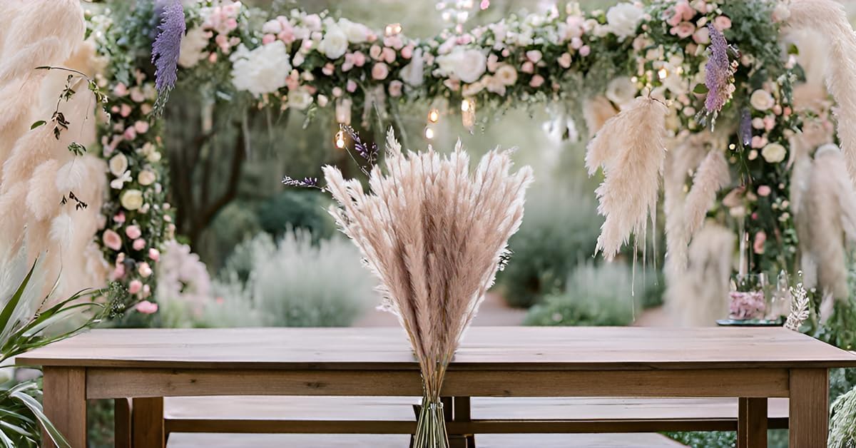 UiiziC Faux Pampas Grass 8PCS 30 Inch Dried Decor