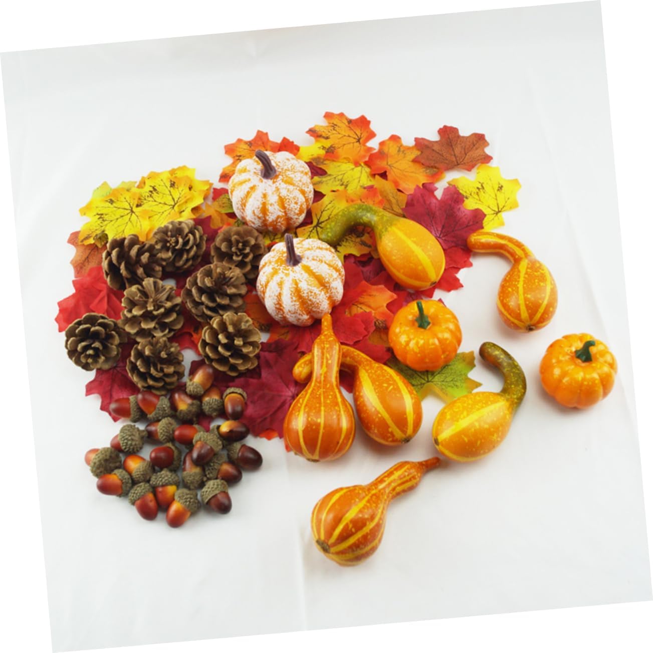 Garneck 141pcs Artificial Pumpkin and Acorn Decor for Halloween and Fall Home Decoration