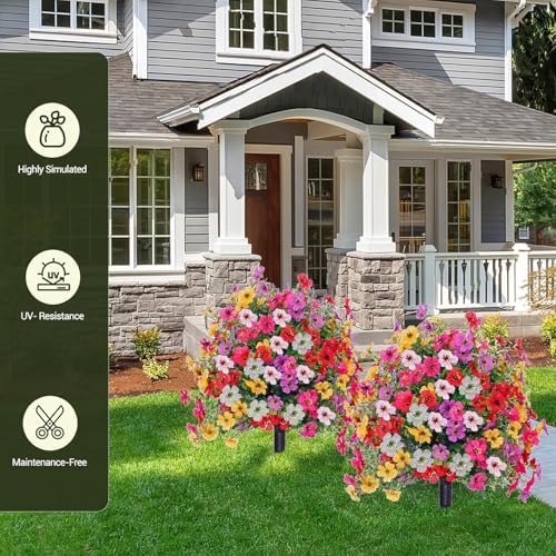 Set of 2 Artificial Boxwood Ball Trees with Ground Spike
