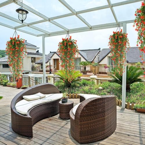 Fake Hanging Plants Artificial Eucalyptus Pothos Vines Greenery for Wall Living Room Garden Decor