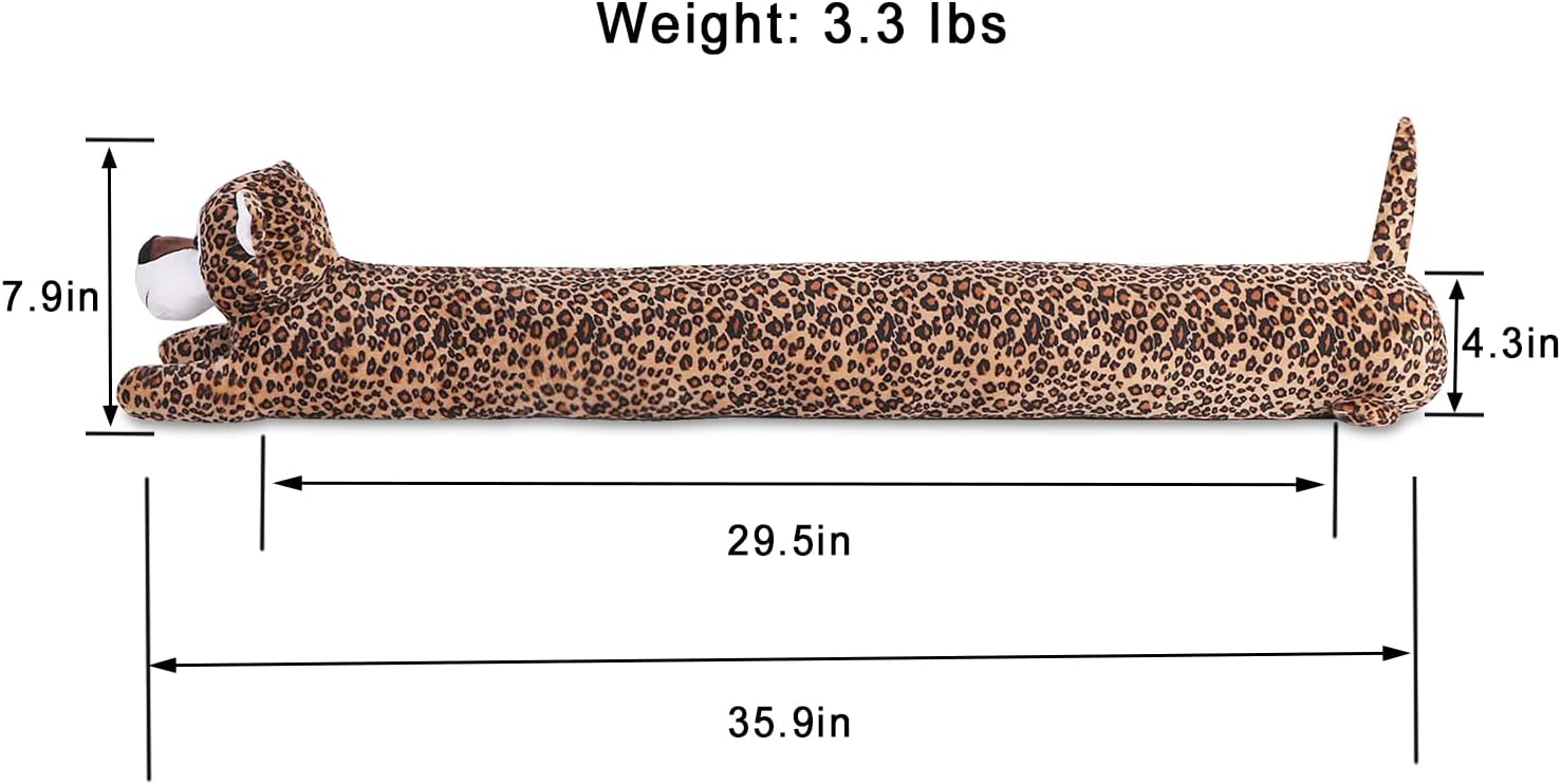 36 Inch Heavy Duty Draft Stopper with Leopard Pattern