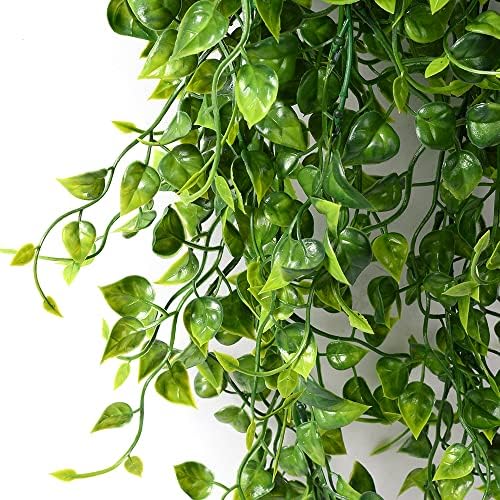 CLONG 2pcs Artificial Hanging Plants 32-in Fake Ivy Vine Outdoor UV Resistant Decor