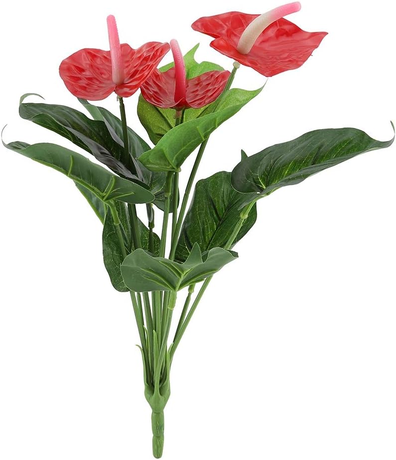 Fdit1 Artificial Red Anthurium Flowers Bouquet for Wedding Home Decor