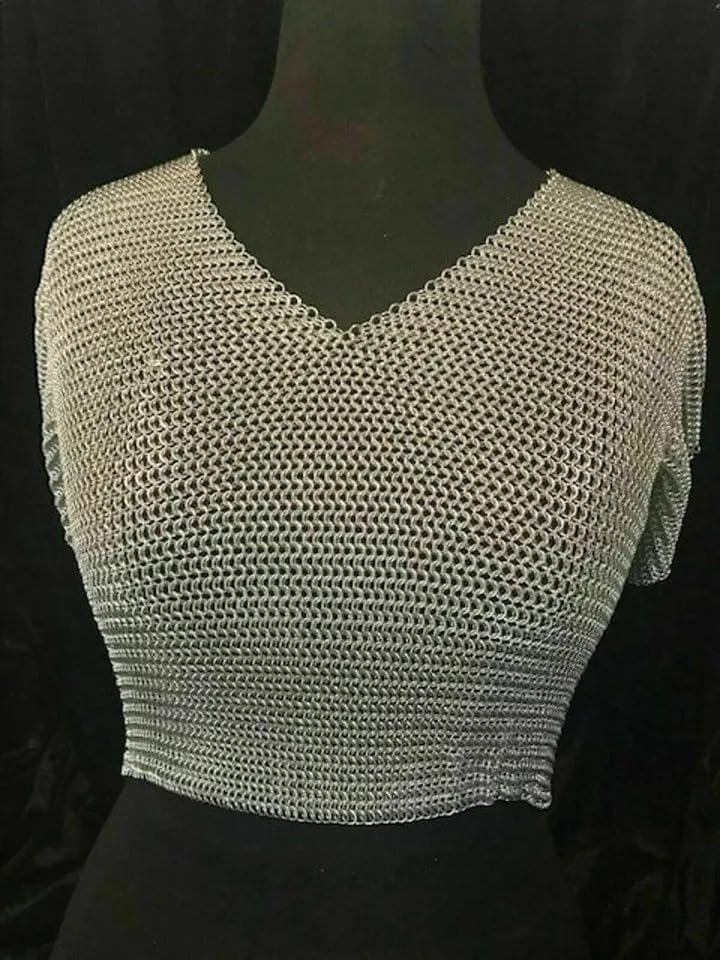Silver Aluminum Chainmail Crop Top Medieval Role Play