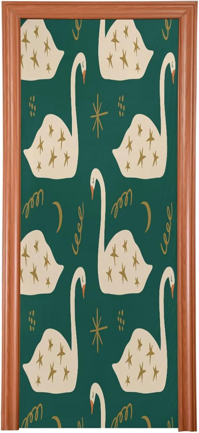 Susiyo Swans Halloween Door Cover 32x79 in