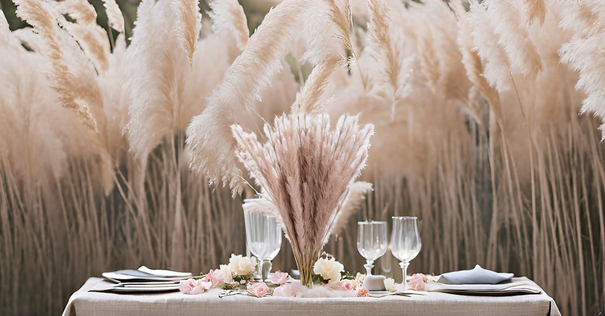 UiiziC Faux Pampas Grass 8PCS 30 Inch Dried Decor