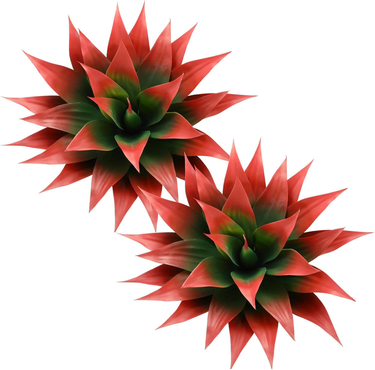 Giegxin 2 Pack 18 Inch Artificial Agave Plants Red UV Resistant Fake Succulent for Indoor Outdoor Home Office Decor