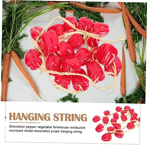 5Pcs Simulation Pepper String Artificial Vegetable Hanging Decor for Farmhouse Style and Photography Props