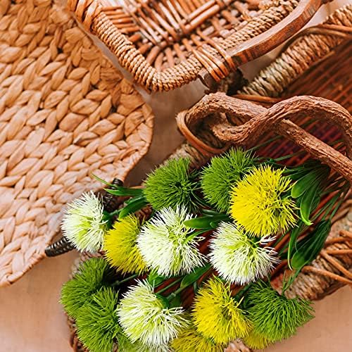 SNAIL GARDEN 15Pcs Artificial Dandelion Bouquet with Vase Kraft Bag