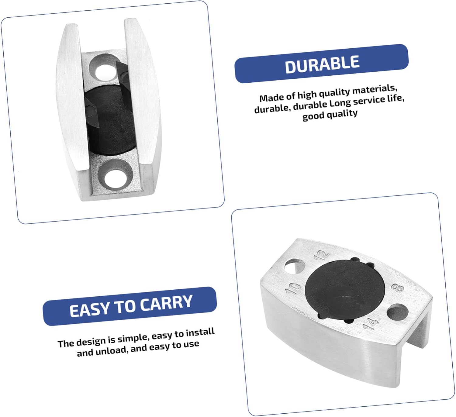 Stainless Steel Glass Door Draft Stopper Locator