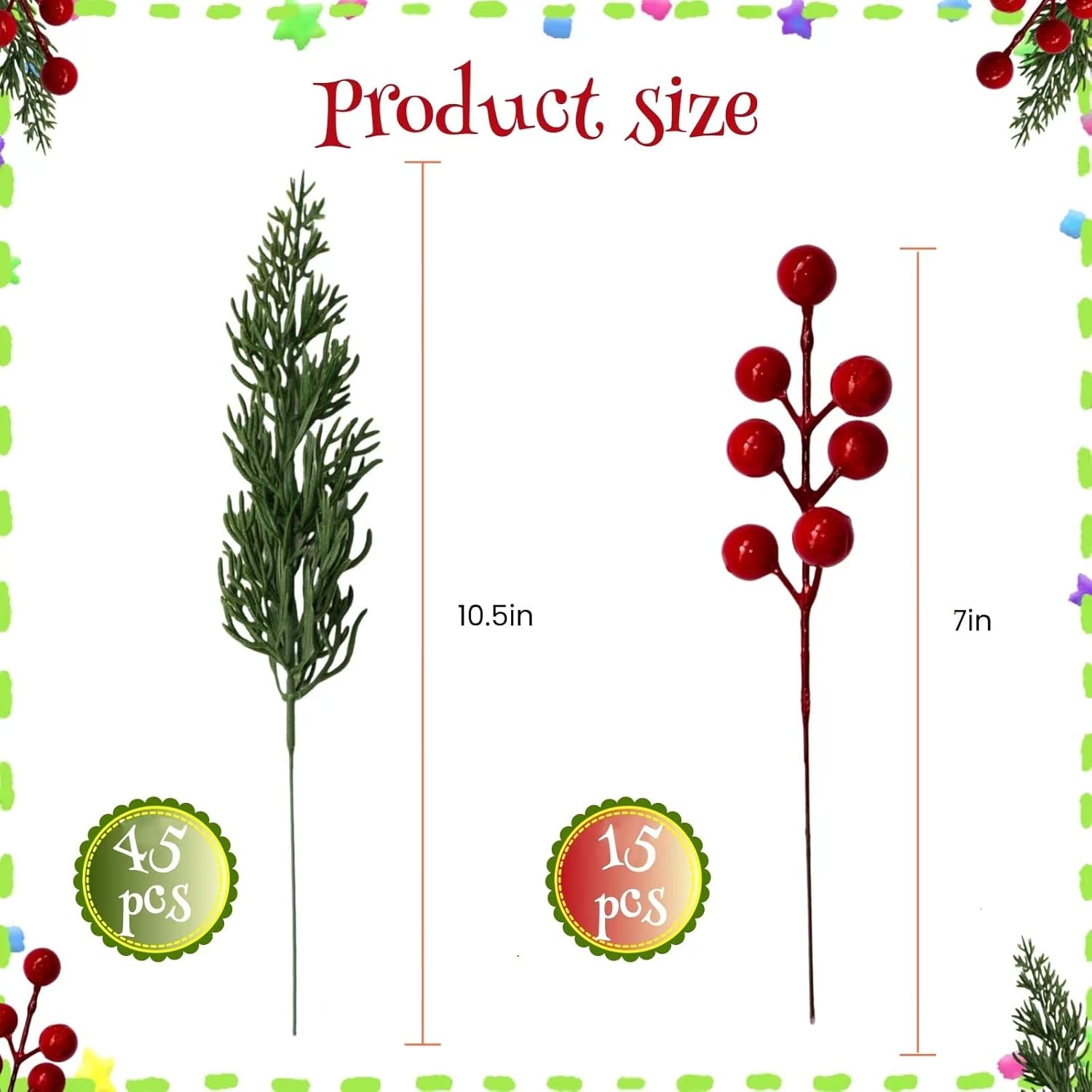 Norfolk Pine Picks Artificial Greenery for Christmas Decor