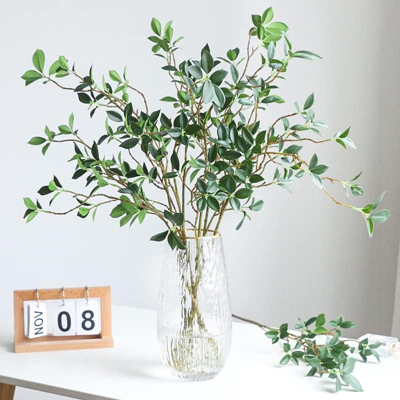 DULRLLY 3 Pcs Artificial Ficus Branches Leaf Spray