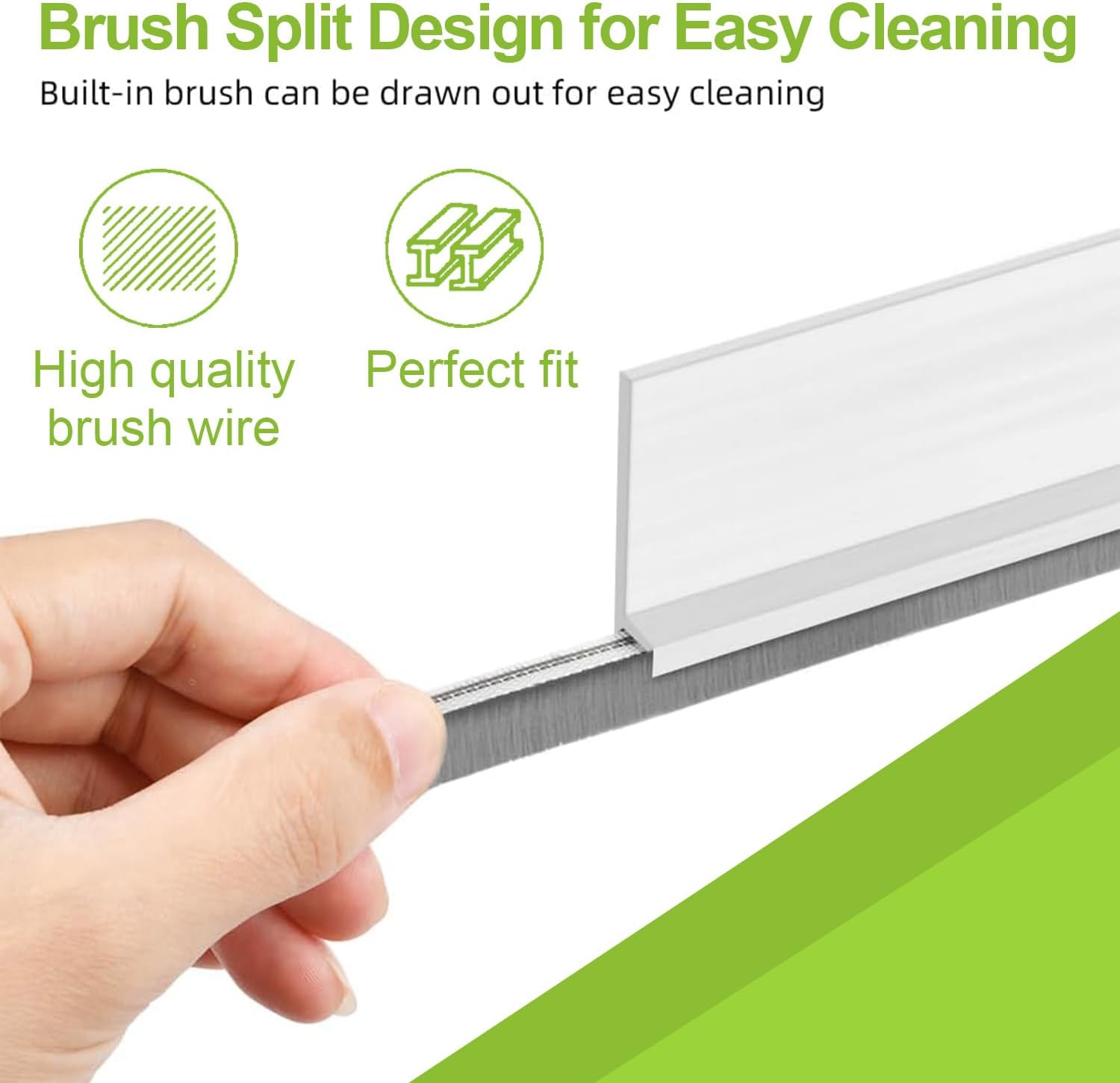 2 Pc Door Brush Bottom Sweep Draft Stopper for Dust and Noise Insulation 2 W x 39 L White