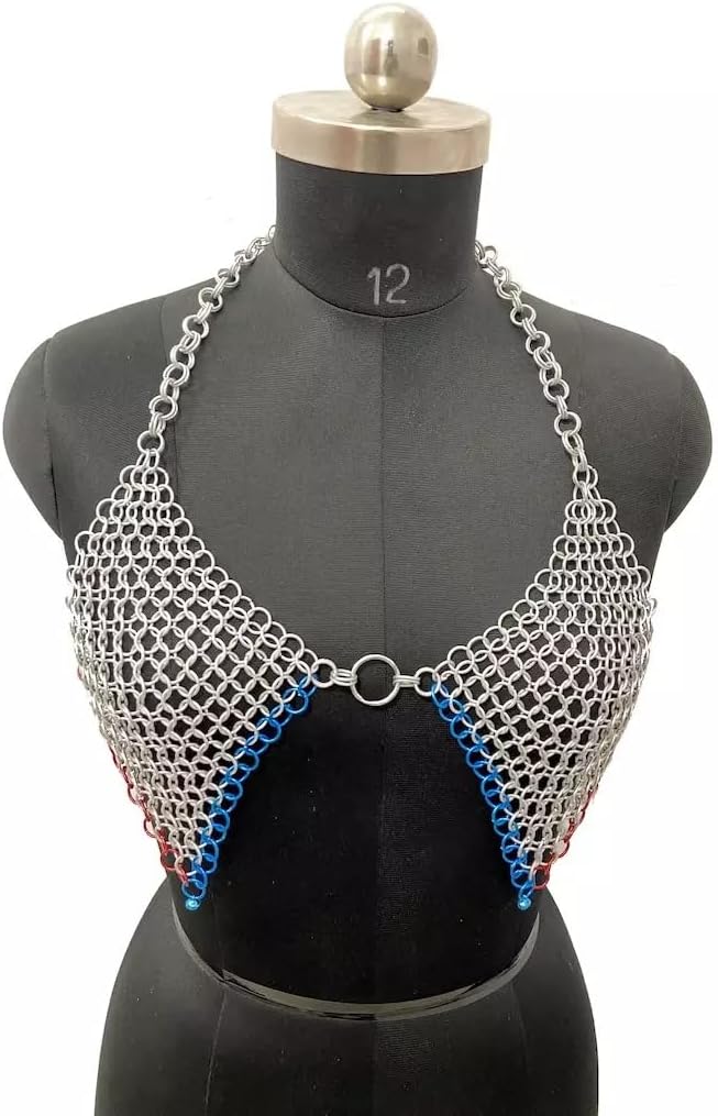Aluminium Silver Chainmail Bra Halter 10mm