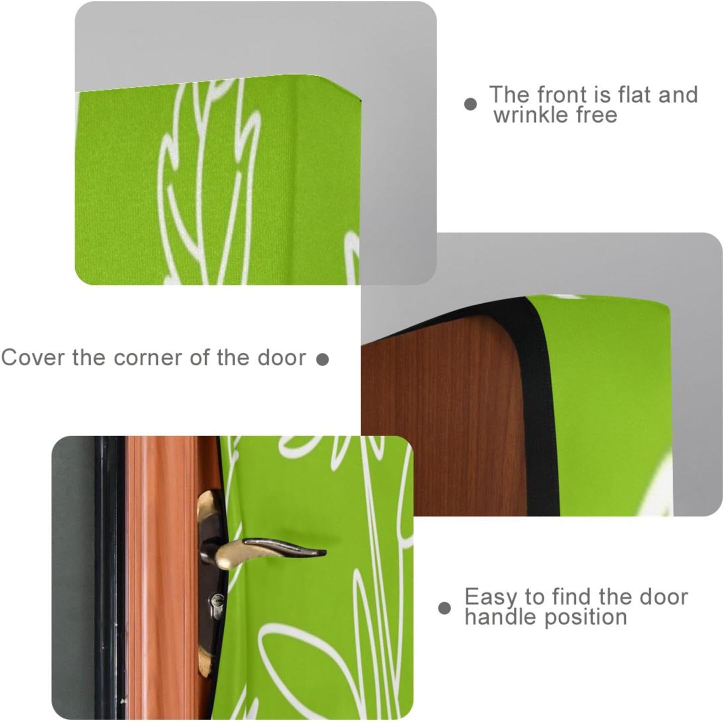 Susiyo Stretchable White Flowers Door Cover for Front Door Home Decor 35x79 Inch