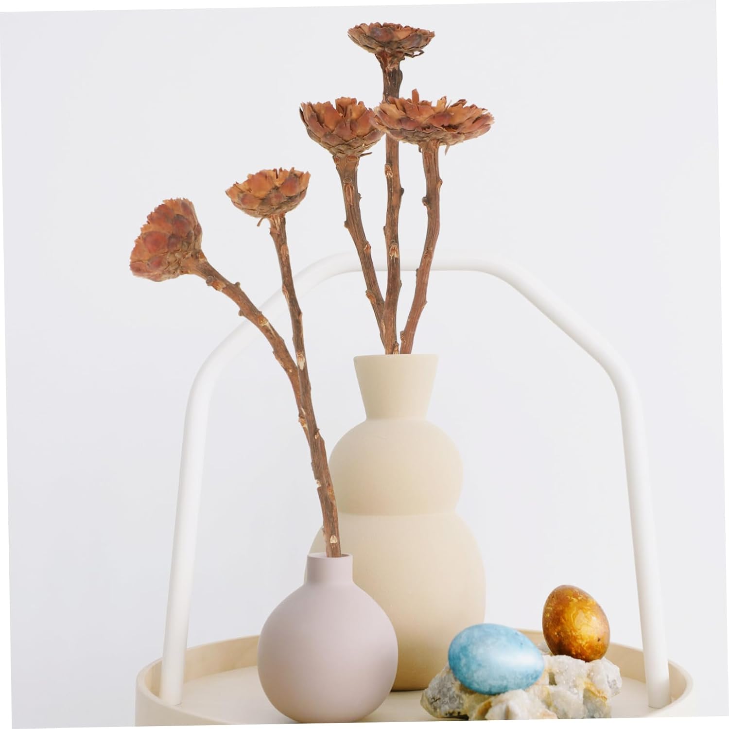 Amosfun 5Pcs Dried Sunflower Artificial Flowers for Decor