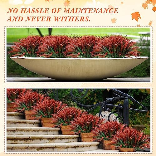 50 Pcs Artificial Tropical Plants Tall UV Resistant Fake Grasses for Home Garden Office Patio