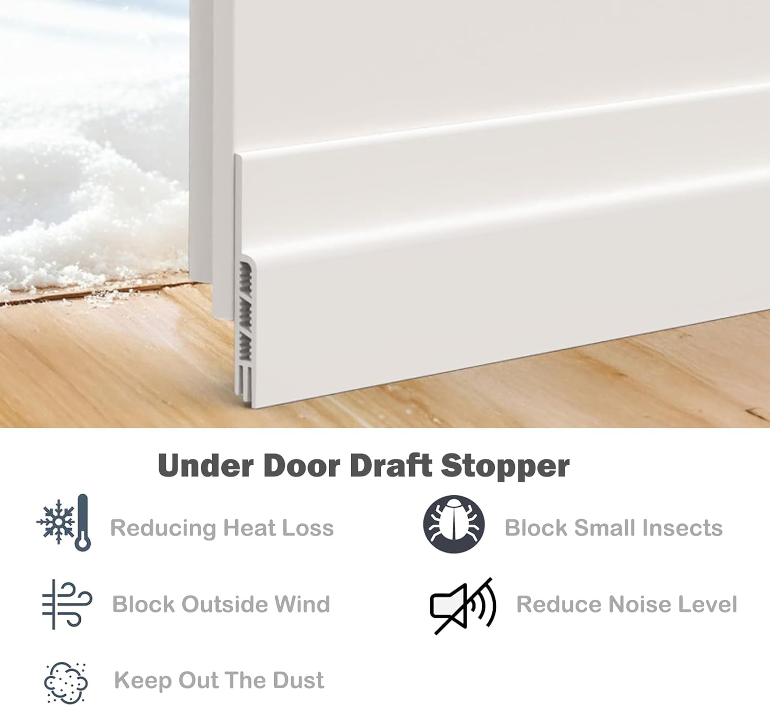 Timfcbs Under Door Draft Blocker 5 Pack White 2x39in