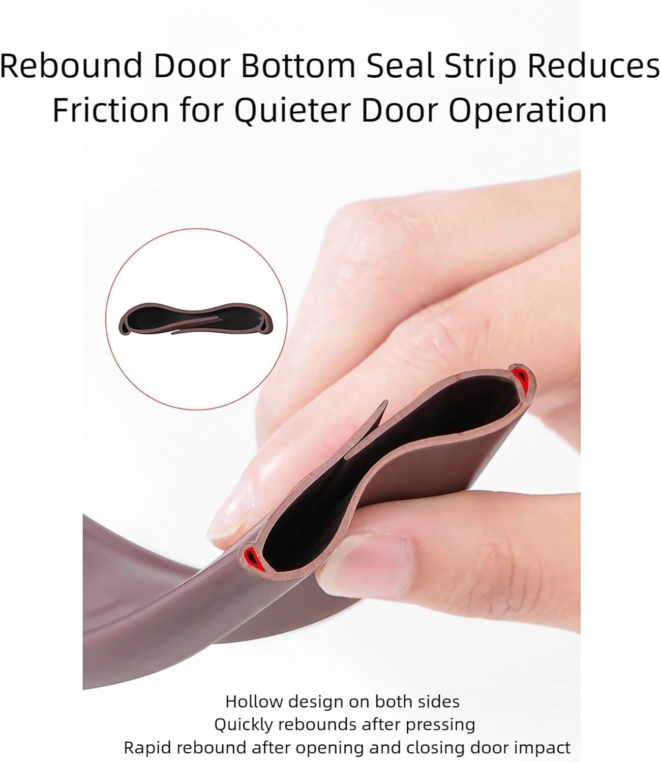 PVC Weather Stripping Door Seal Windproof Soundproof 38 in White