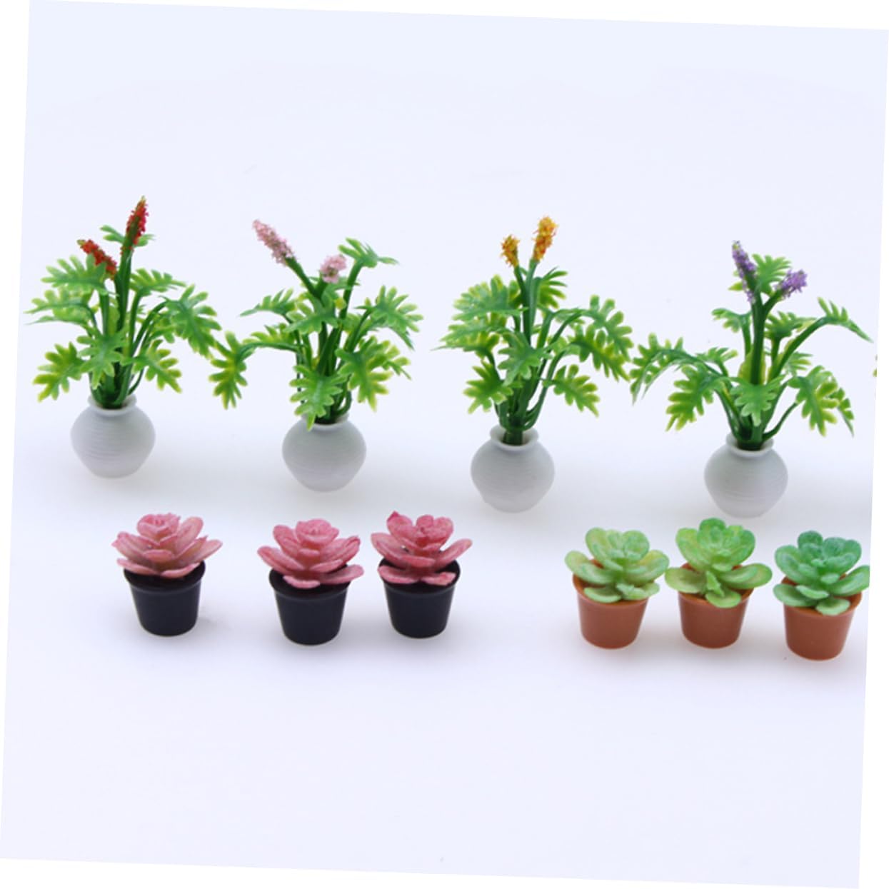 7Pcs Miniature Plants Realistic Bonsai Decor for Dollhouse and Mini Garden