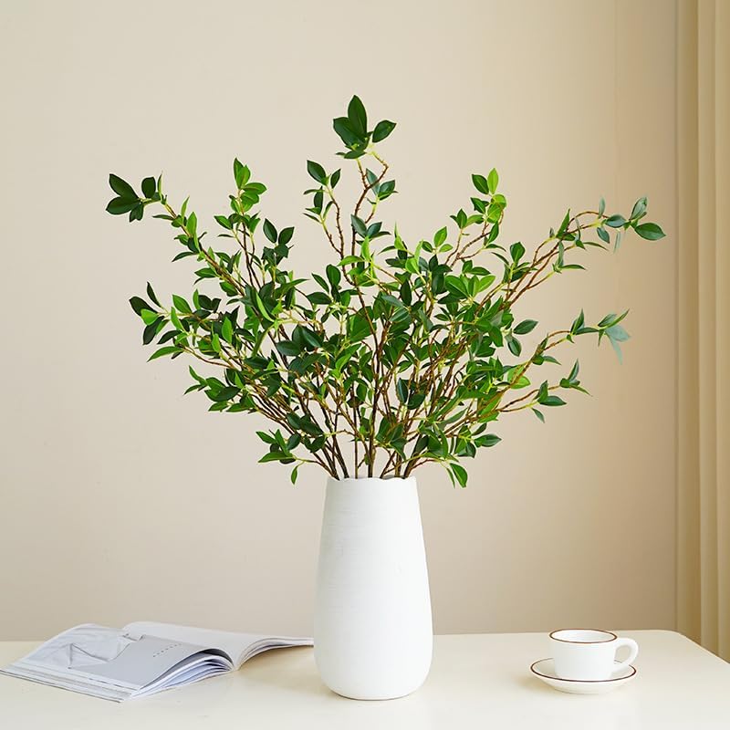 DULRLLY 3 Pcs Artificial Ficus Branches Leaf Spray