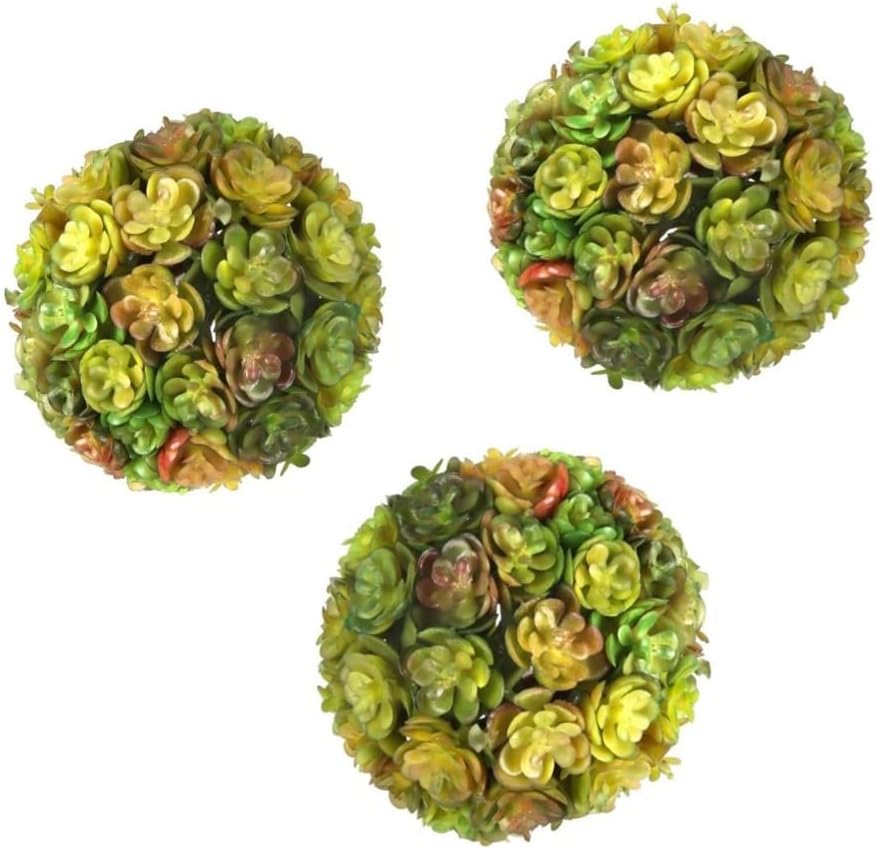 The Bridge Collection Faux Hen Chick Succulent Orbs Set of 3