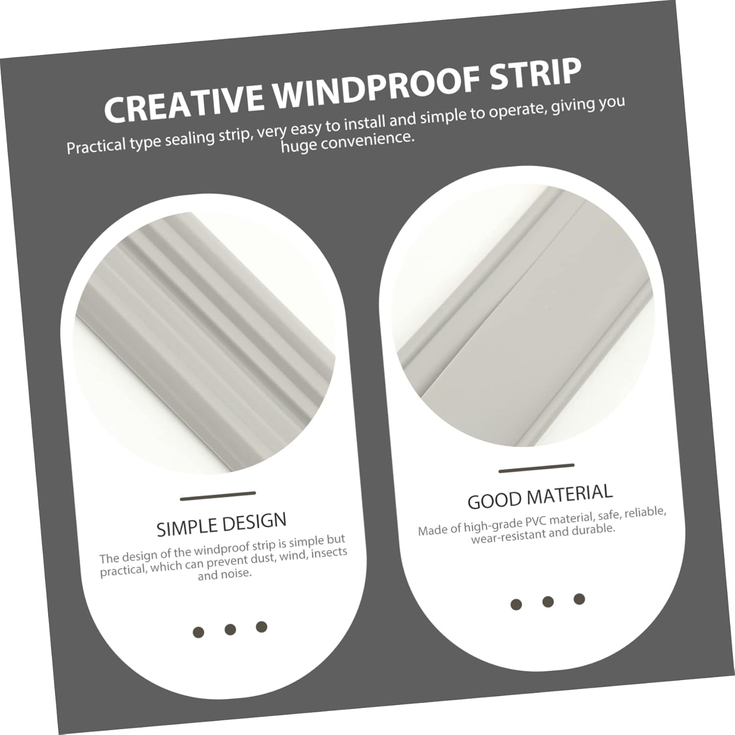 PRETYZOOM Door Bottom Draft Stopper Seal Flexible Noise Blocker for Bedroom Interior Exterior Doors Compact Gray Design