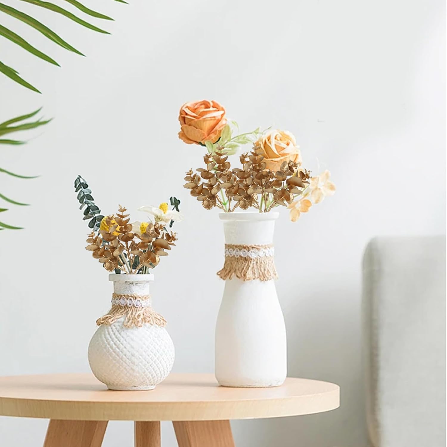 24 Pcs Gold Artificial Eucalyptus Garland for Home Decor