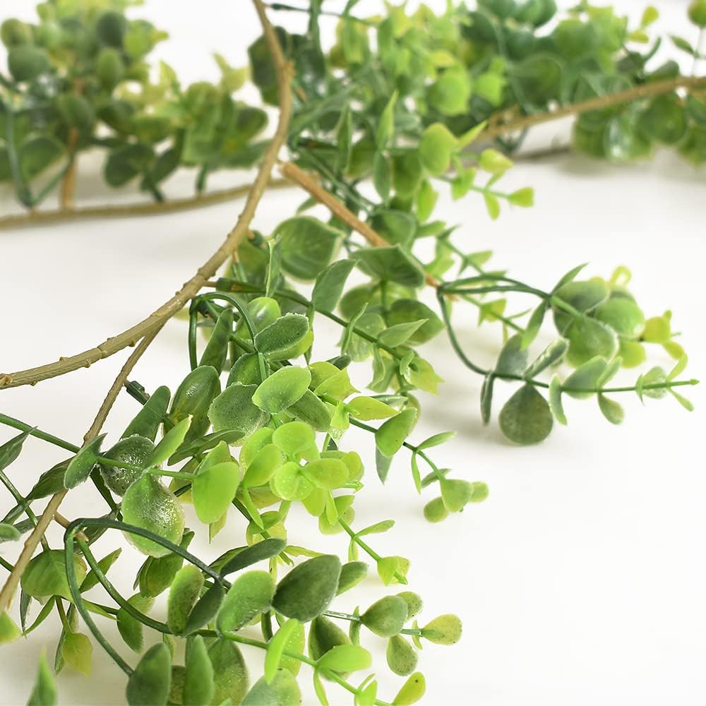 homEdge Artificial Boxwood Garland 2 Pack 6 Ft Hanging Decor