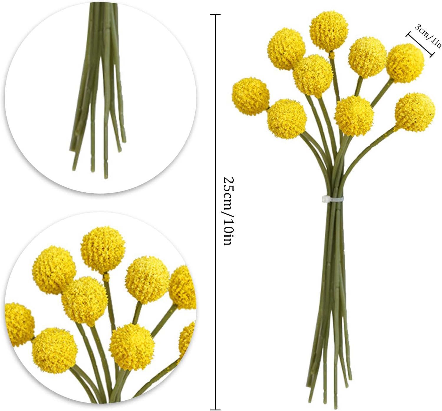 ACJRYO 14in Dried Flowers Balls 9pcs Yellow Wedding Decor