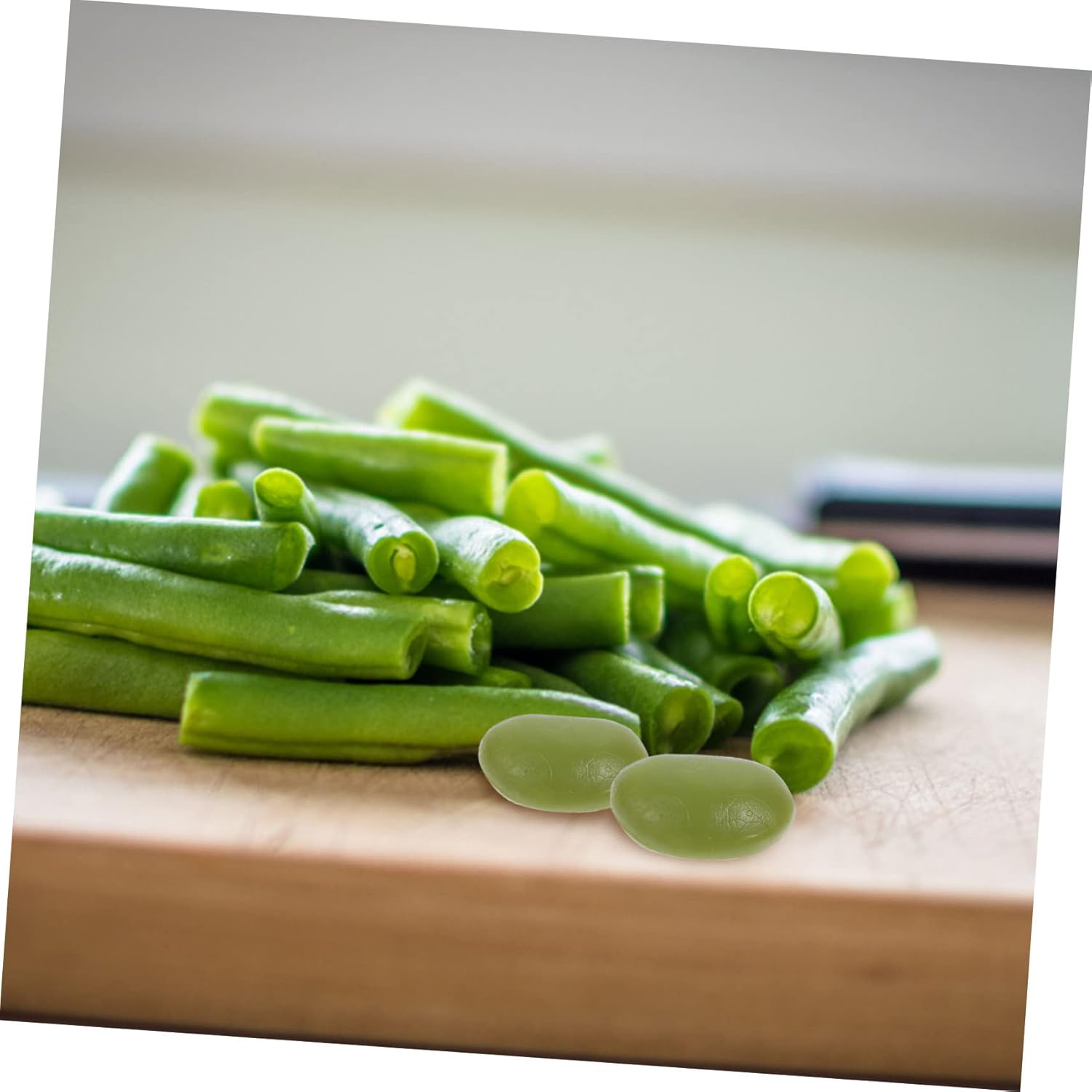 HOMSFOU Artificial Green Bean Decor for Kitchen