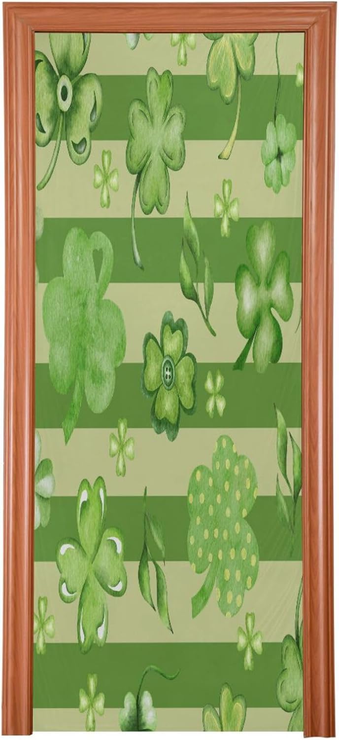 Susiyo Watercolor Green Plants Halloween Door Cover