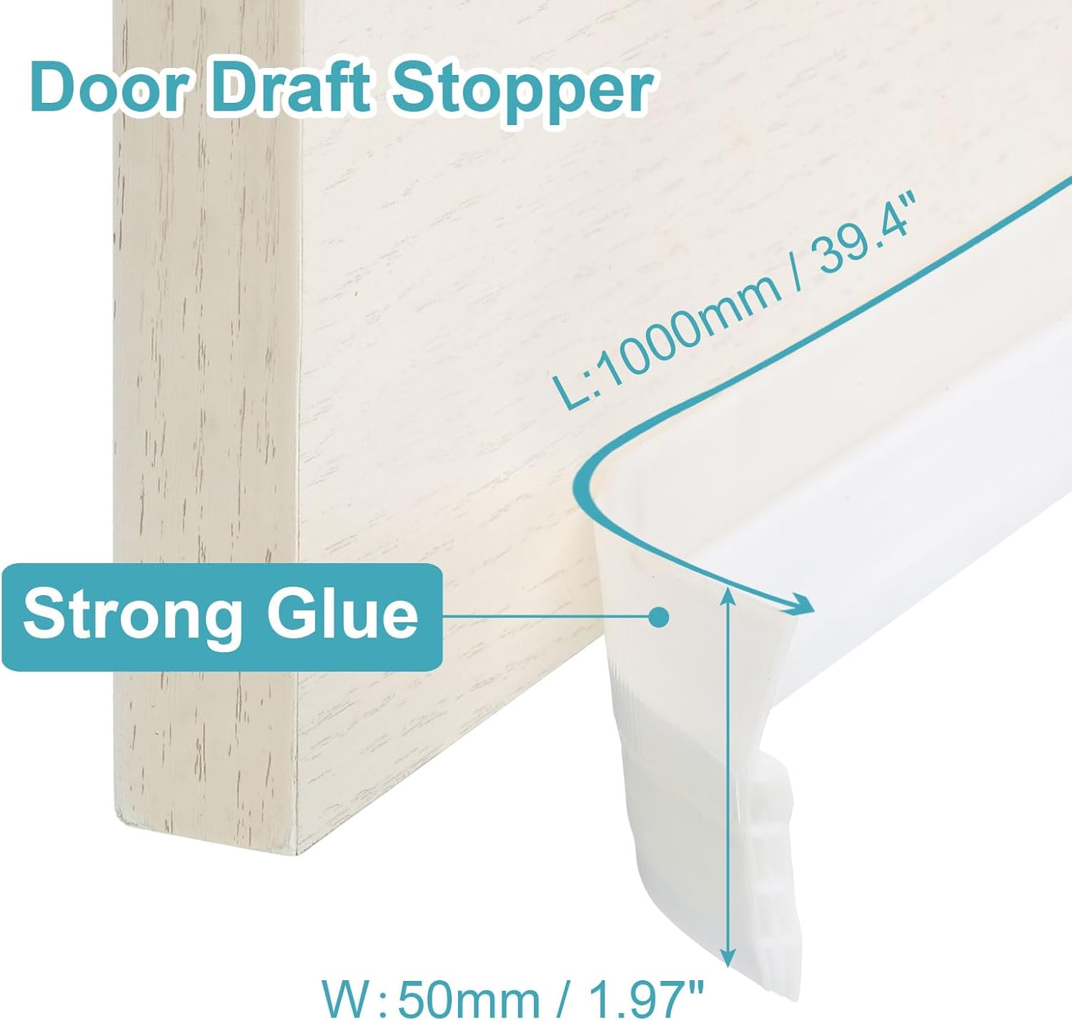 Uxceell 1 Pcs TPE Door Draft Stopper Soundproof Weather Stripping