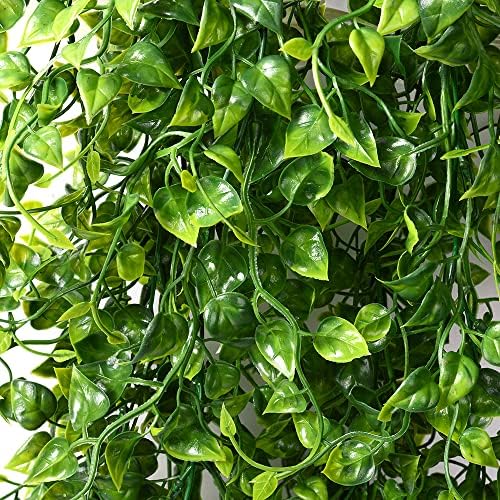 CLONG 2pcs Artificial Hanging Plants 32-in Fake Ivy Vine Outdoor UV Resistant Decor