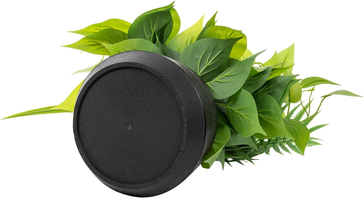MyGift 15 Inch Artificial Palm and Vine Decor in Black Concrete Pot