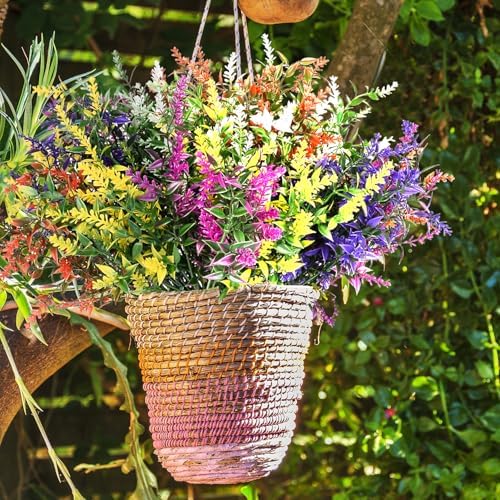 20 Bundles UV Resistant Artificial Lavender for Outdoor Decor