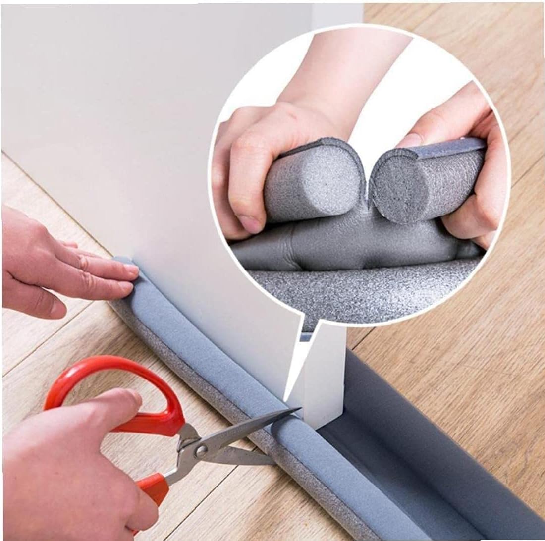 Door Draft Stopper - Adjustable Noise Reducer 3PCS Cut to Fit Seal Strip