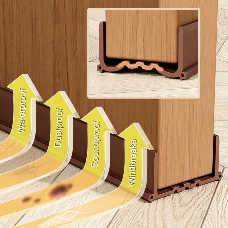 Adjustable Door Draft Stopper with Soft PVC Seal Strip